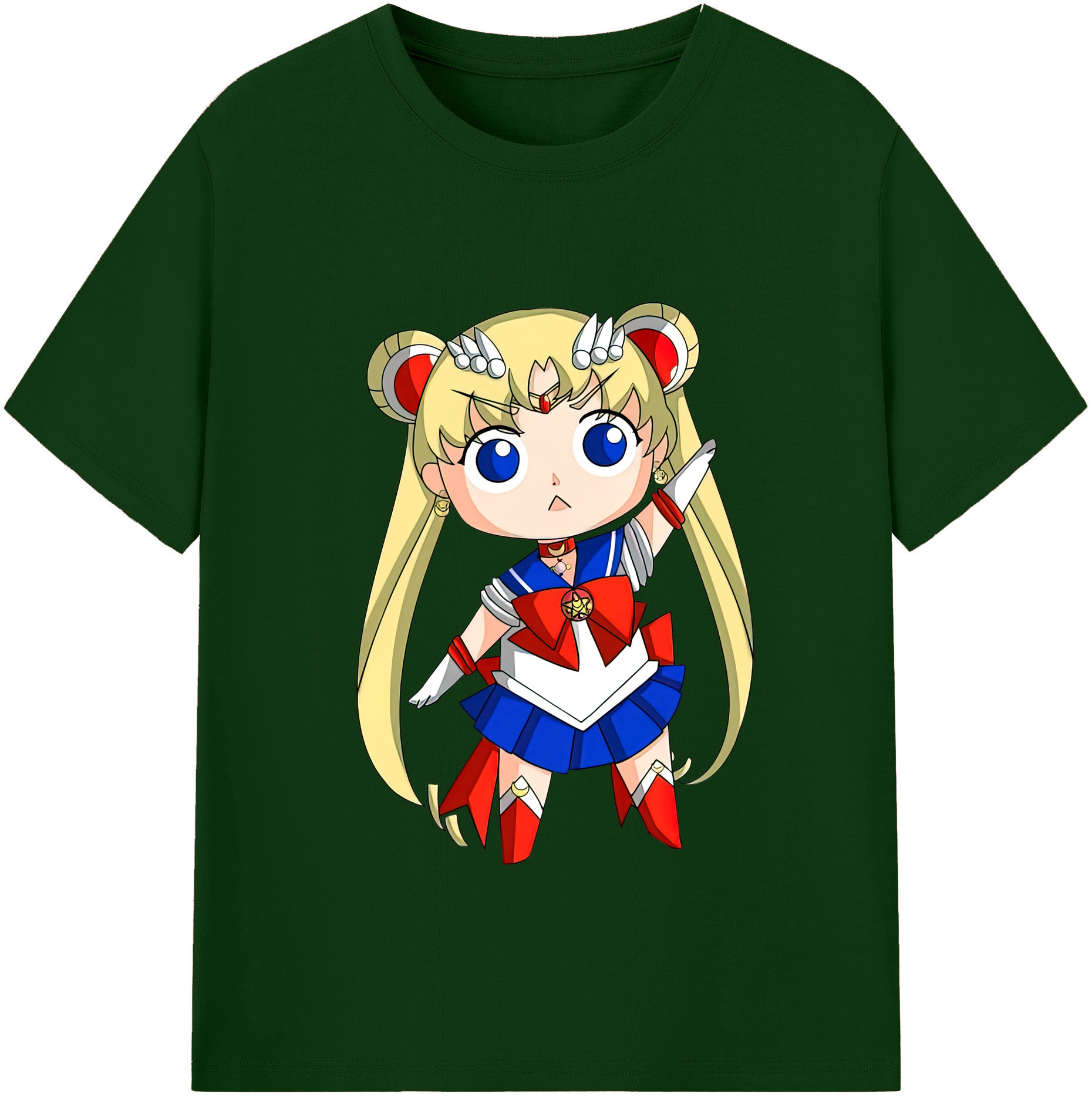 （画像用） 美少女戦士セーラームーン 月野 うさぎ つきの うさぎ Sailor Moon Tsukino Usagi 綿100％半袖Tシャツ（フロントプリント）